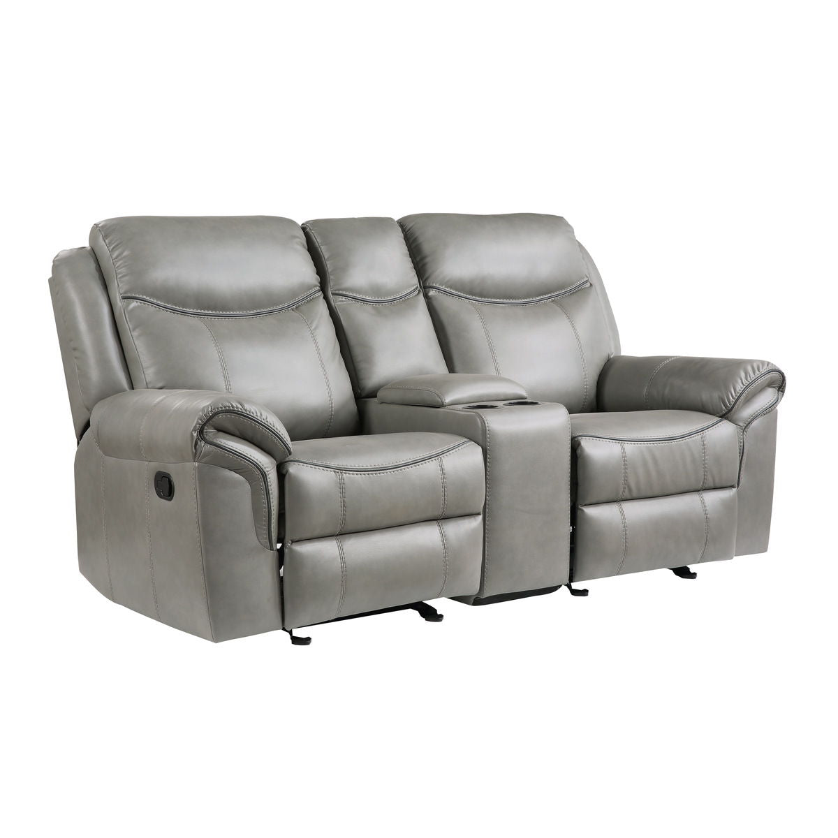 Aram - Double Glider Reclining Loveseat With Center Console, Receptacles And USB Ports