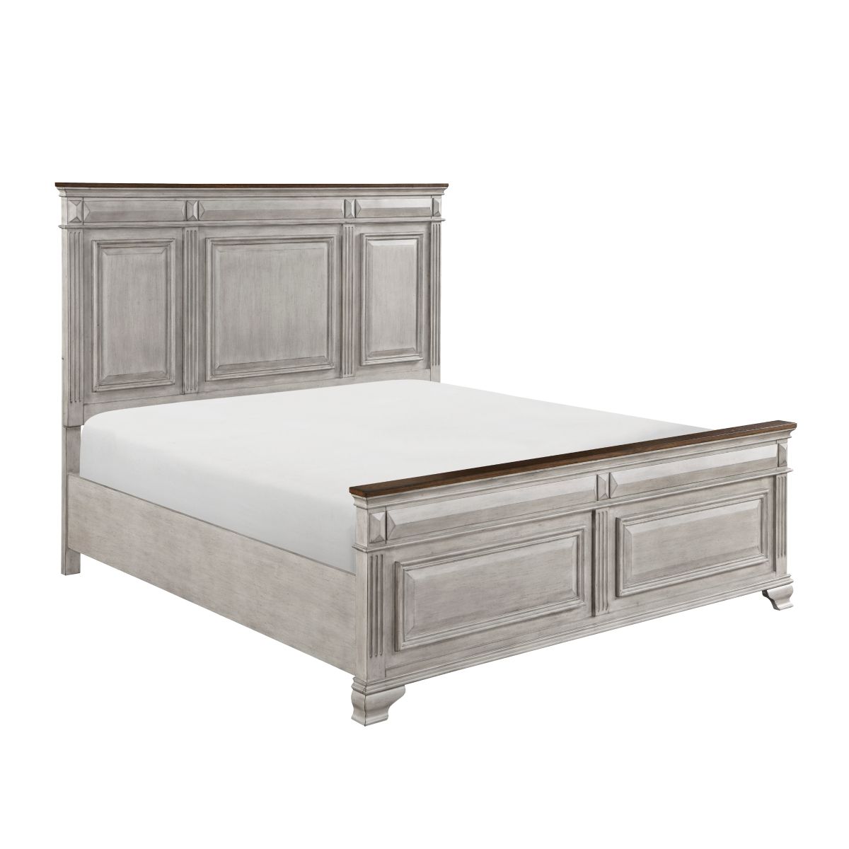 Marquette - 4 Piece Set (Queen Bed, Nightstand, Dresser, Mirror) - Gray