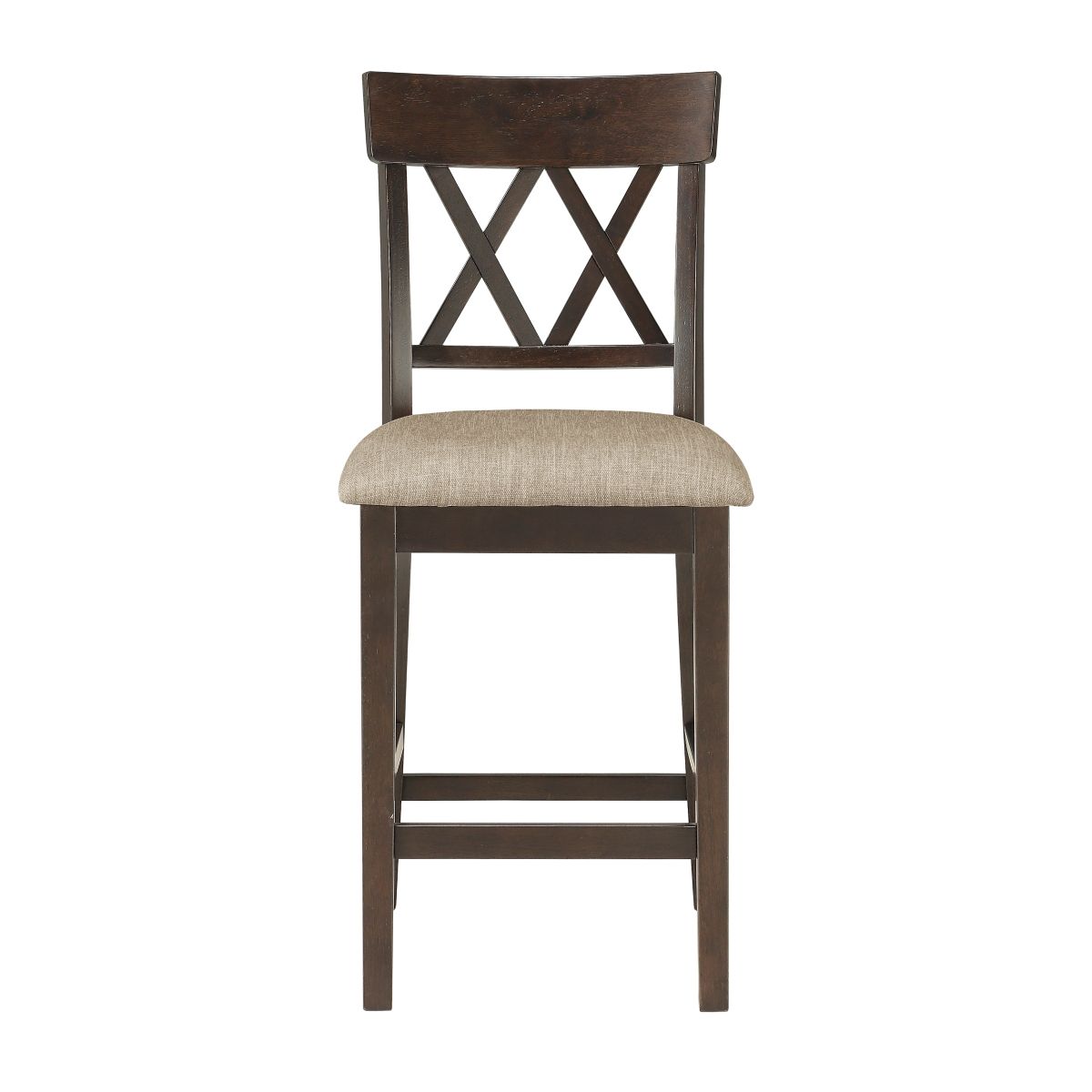 Balin - Counter Height Chair With Double X-Back (Set of 2) - Beige / Brown