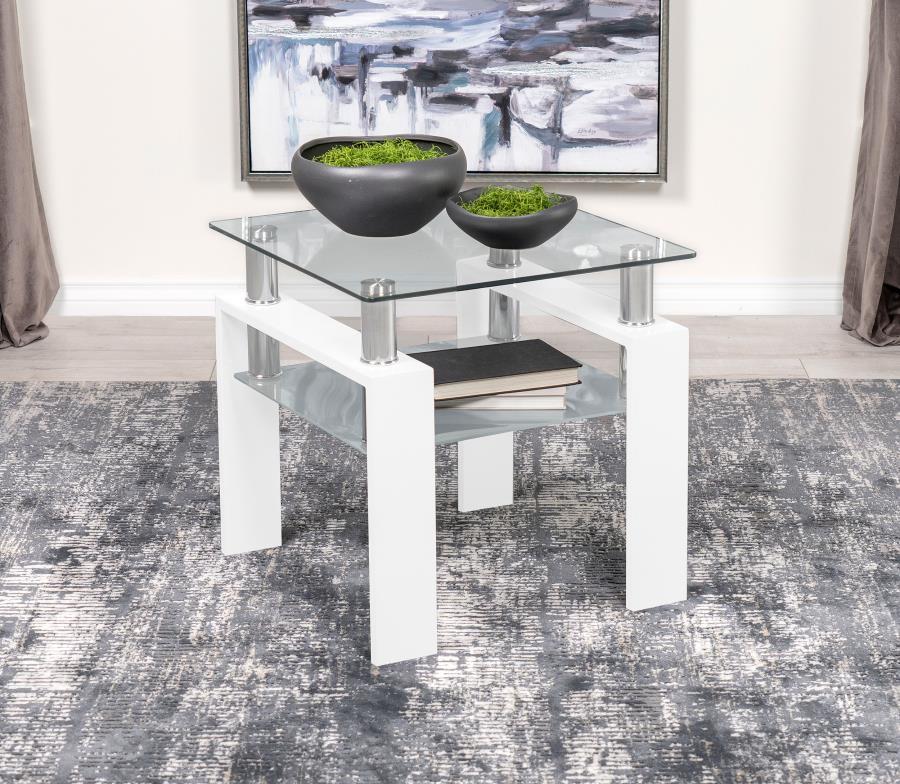 Dyer - 1-Shelf Rectangular Glass Top Table