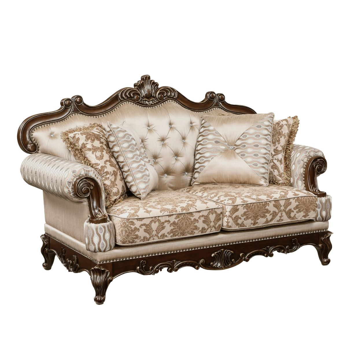 Balthasar - Loveseat - Cherry / Beige