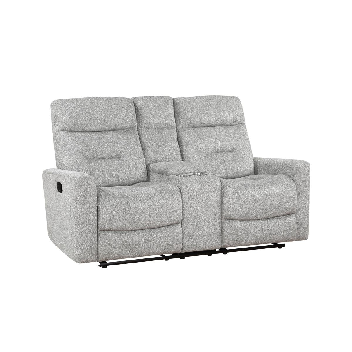 Lyndon - Double Reclining Loveseat With Center Console - Gray