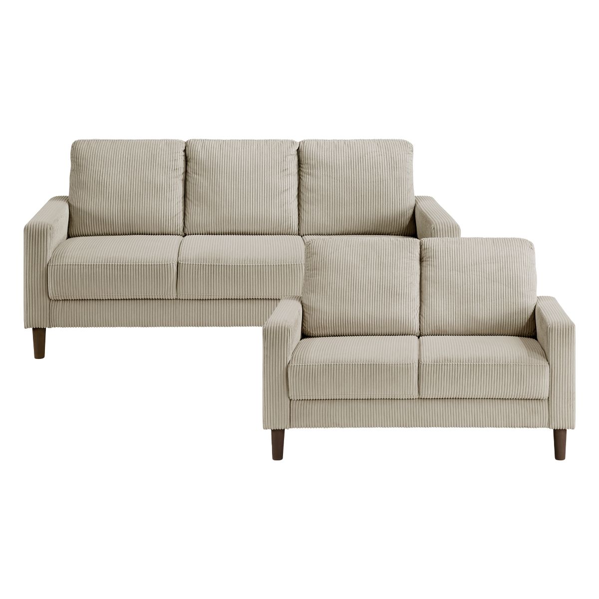 Crandall - Sofa & Loveseat - Taupe