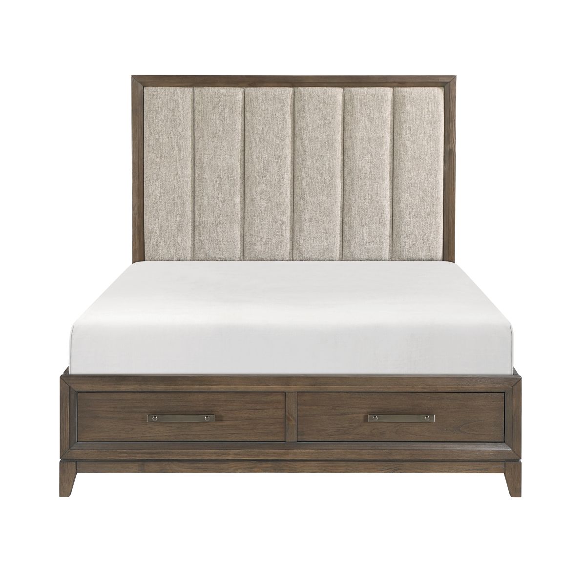 Cambridge - 4 Piece Set (Queen Bed, Nightstand, Dresser, Mirror) - Walnut