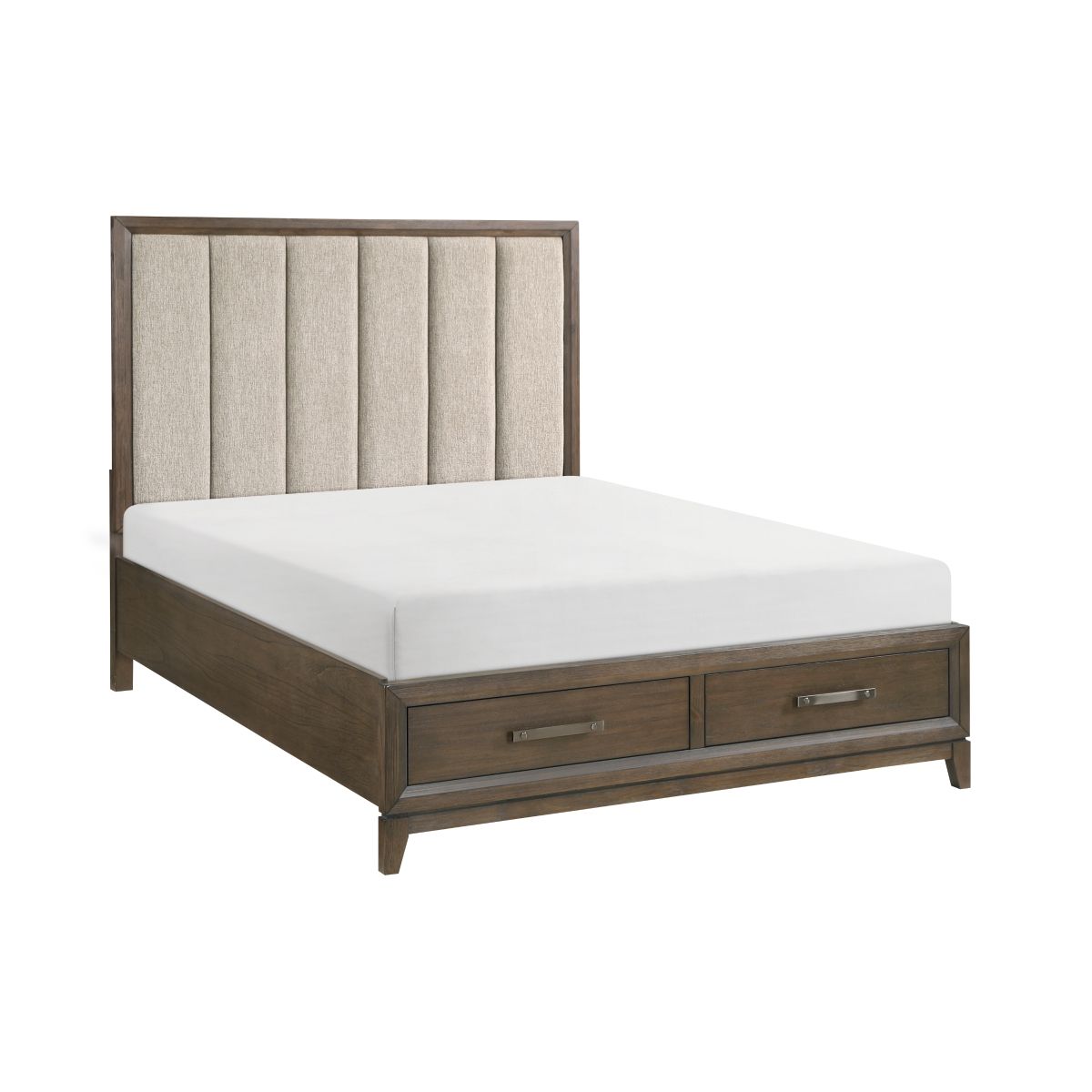 Cambridge - 4 Piece Set (Queen Bed, Nightstand, Dresser, Mirror) - Walnut