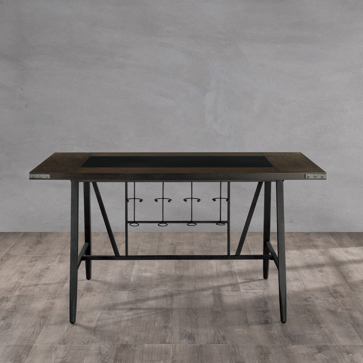 Appert - Counter Height Table With Glass Insert - Brown