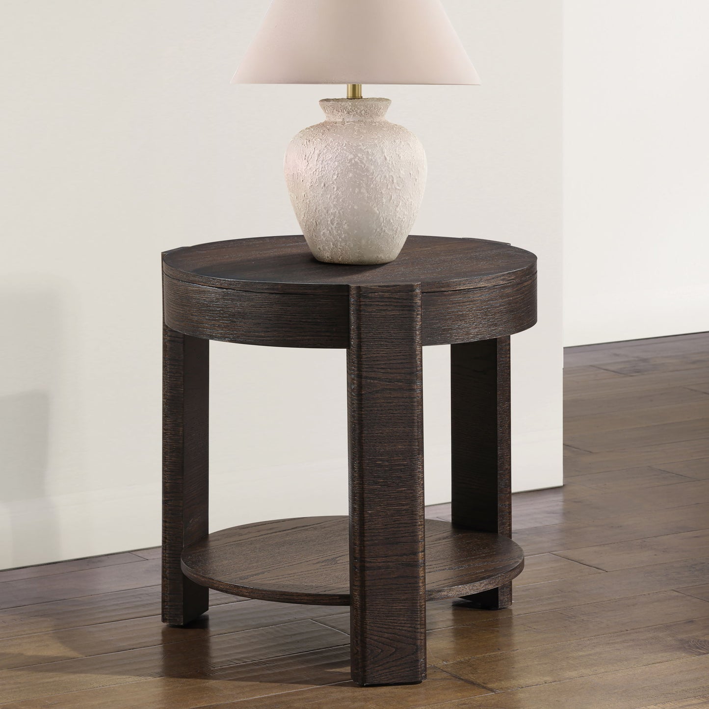 Salina - Round End Table - Espresso
