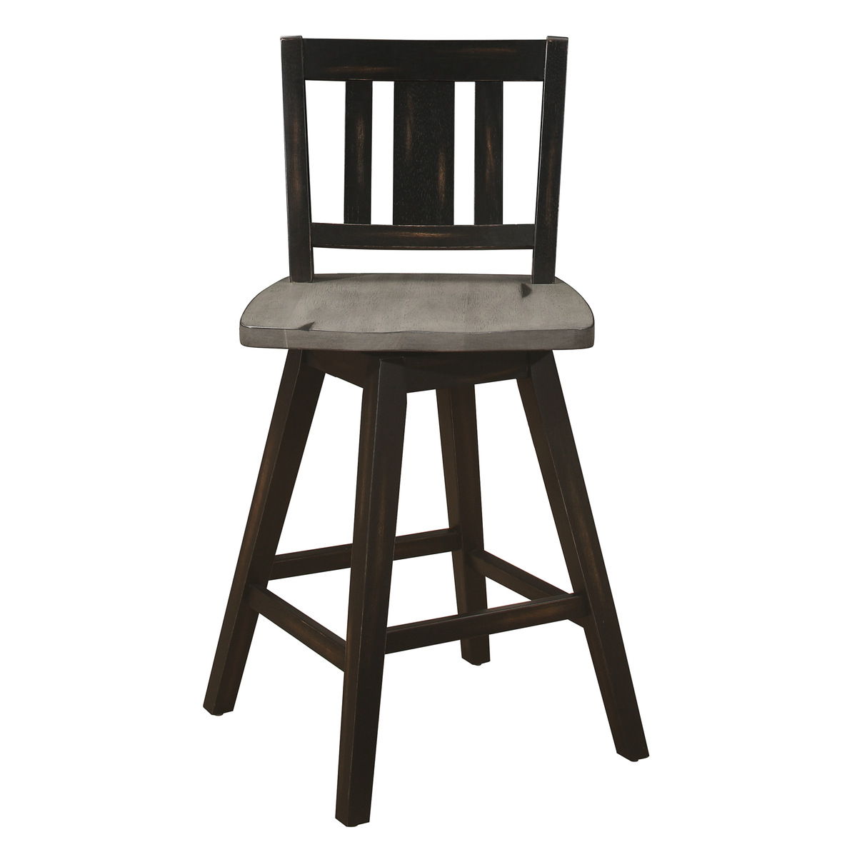 Amsonia - Swivel Counter Height Chair (Set of 2) - Black / Gray