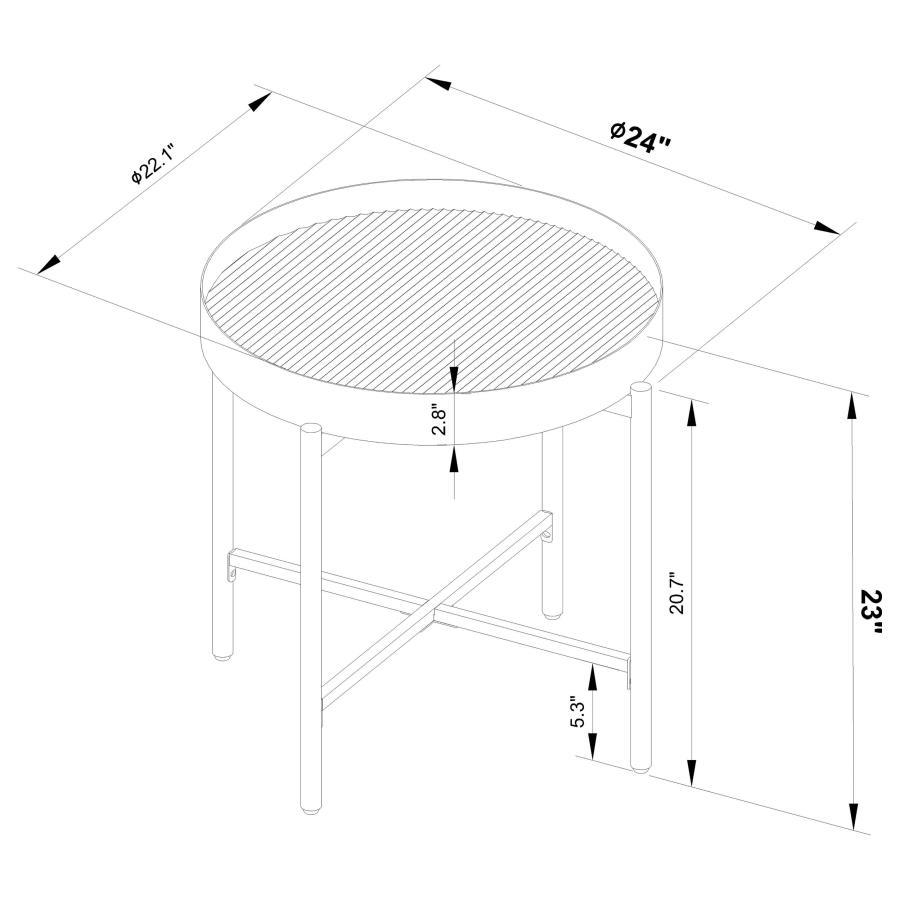 Ozella - Round Table With Hidden Storage Sandy