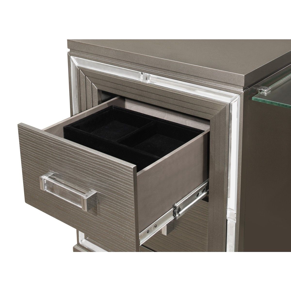 Tamsin - Vanity Dresser With Mirror - Gold / Silver / Champagne