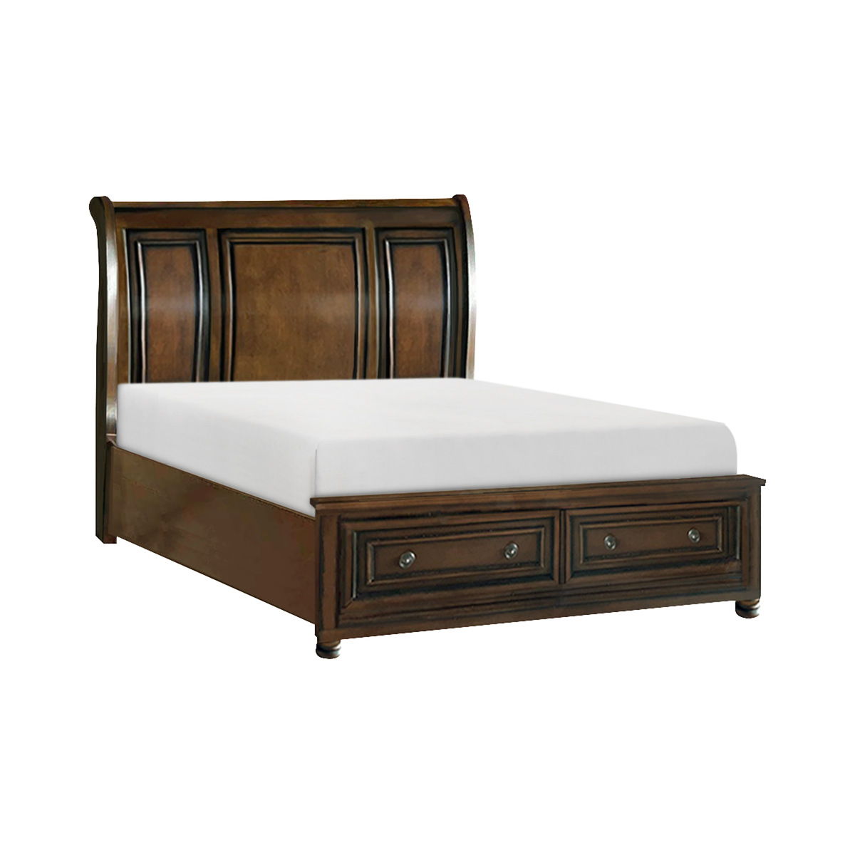 Cumberland - 4 Piece Set (Queen Bed, Nightstand, Dresser, Mirror) - Brown