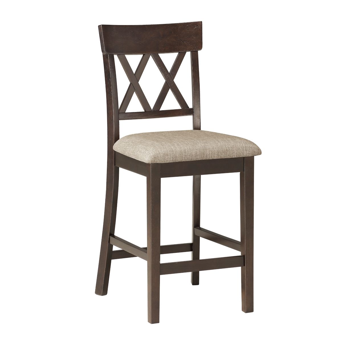Balin - Counter Height Chair With Double X-Back (Set of 2) - Beige / Brown