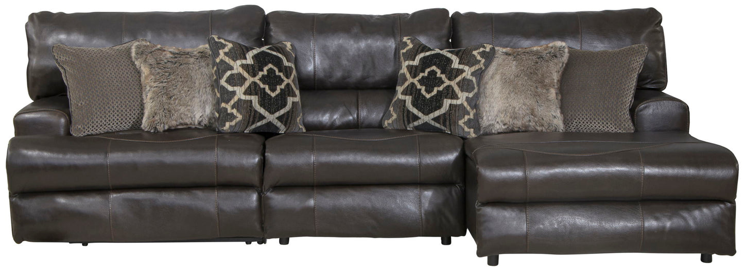 Como - Italian Leather Match Reclining Sectional
