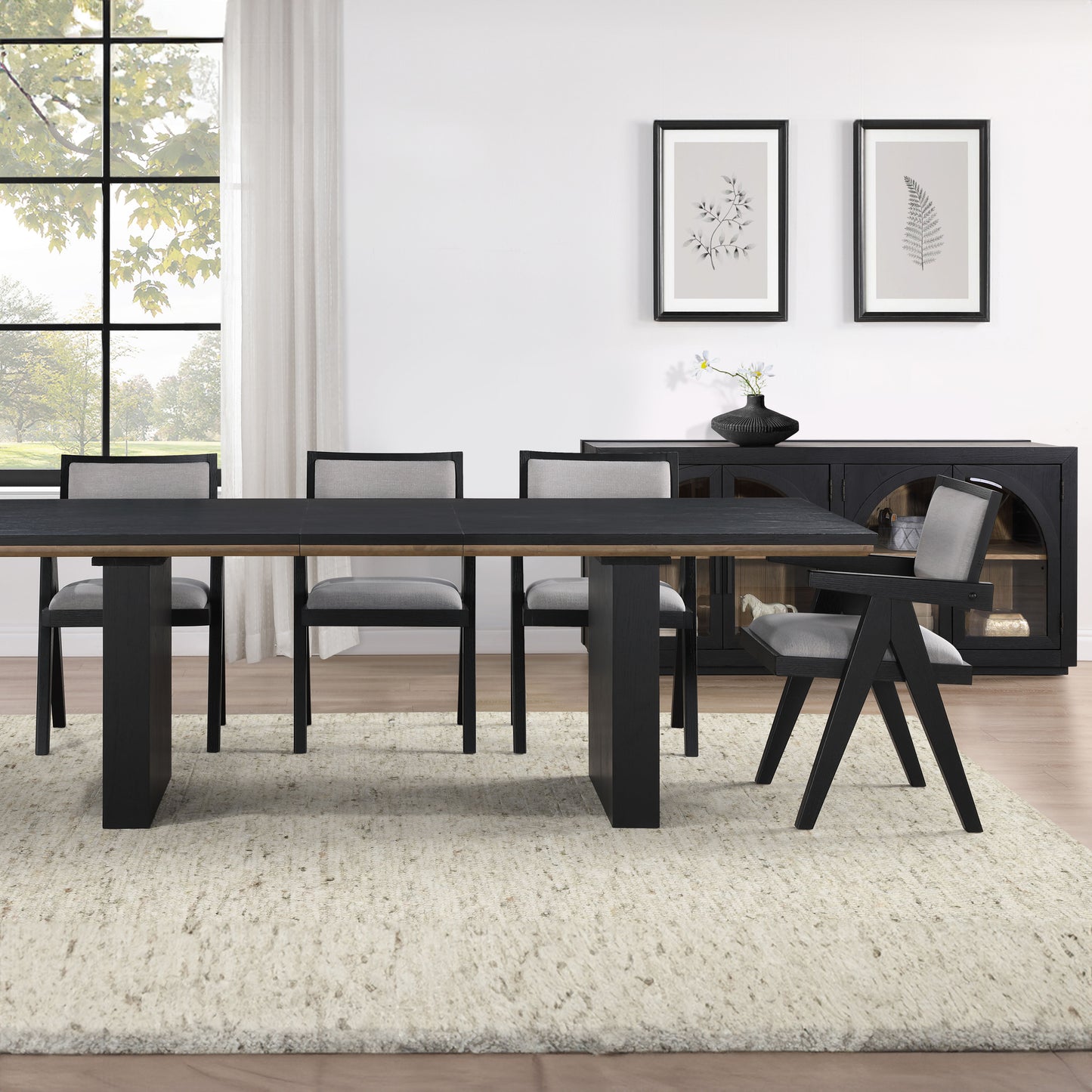 Magnolia - Table 5 Piece Arm Chair Set - Black