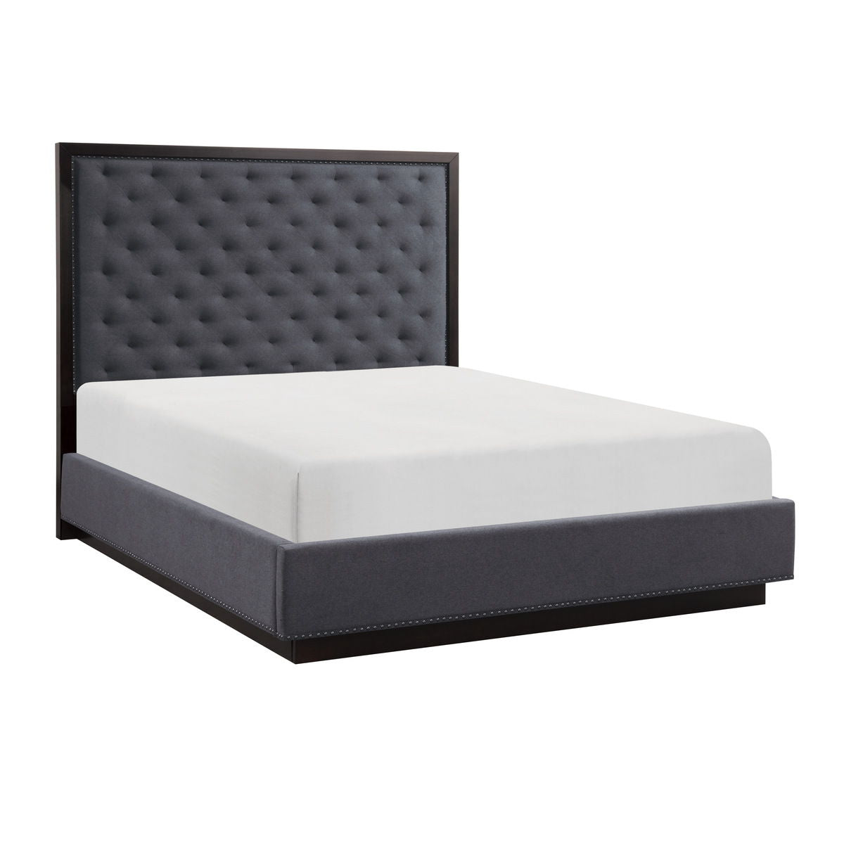 Larchmont - 4 Piece Set (Queen Bed, Nightstand, Dresser, Mirror) - Charcoal
