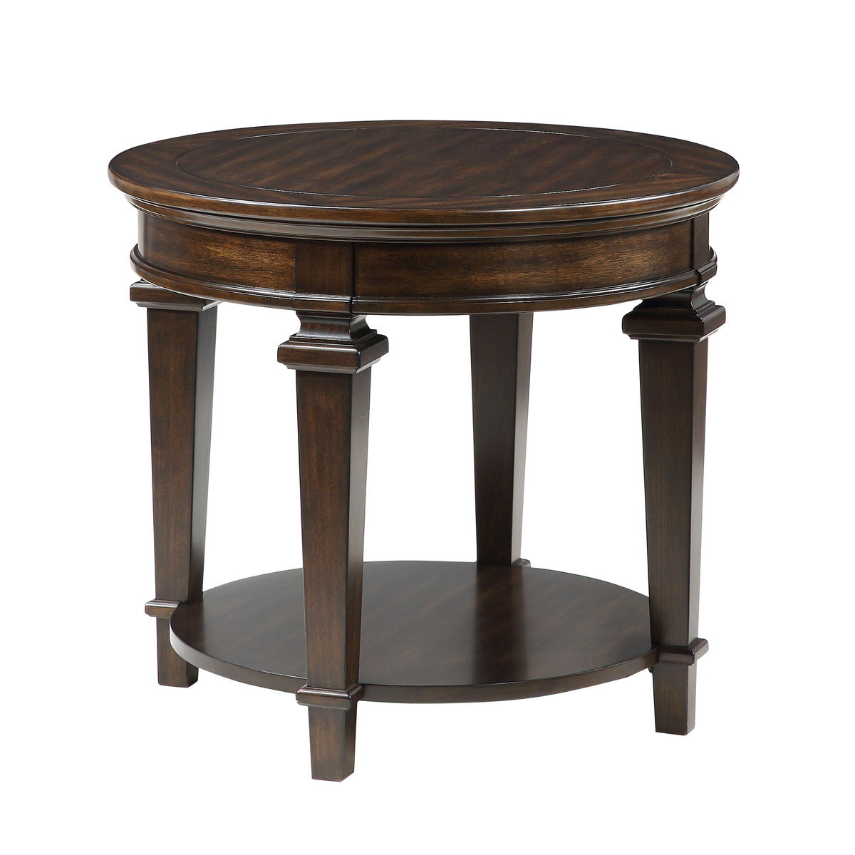 Tobias - Round End Table - Espresso