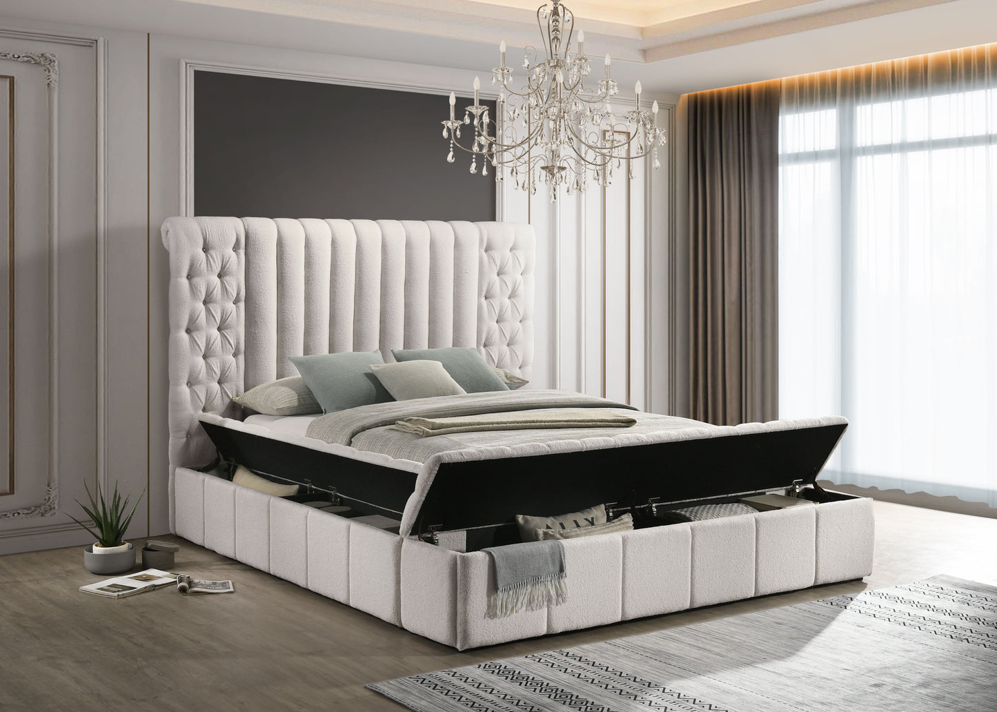 Jasmine - Upholstered Storage Bed