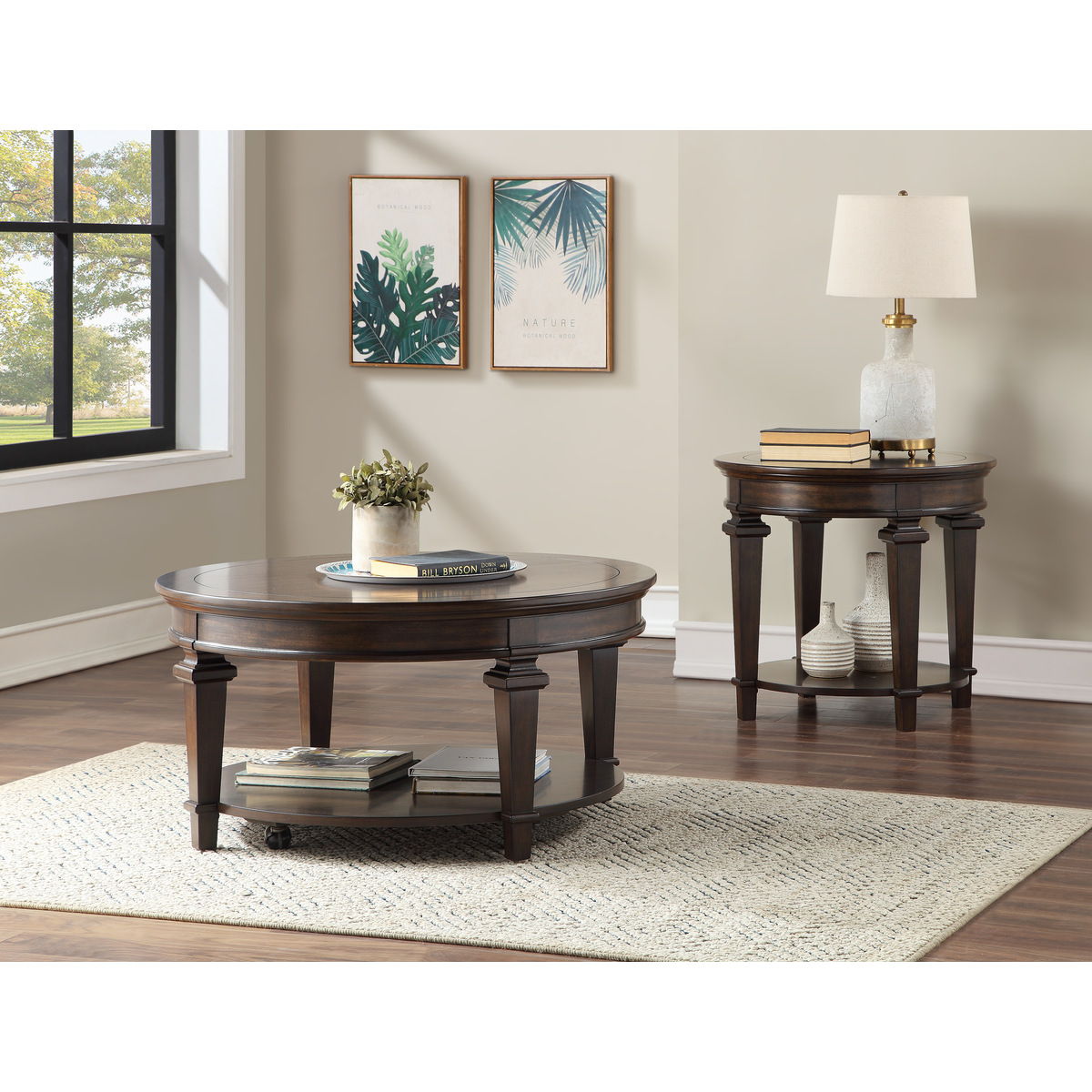 Tobias - Round End Table - Espresso