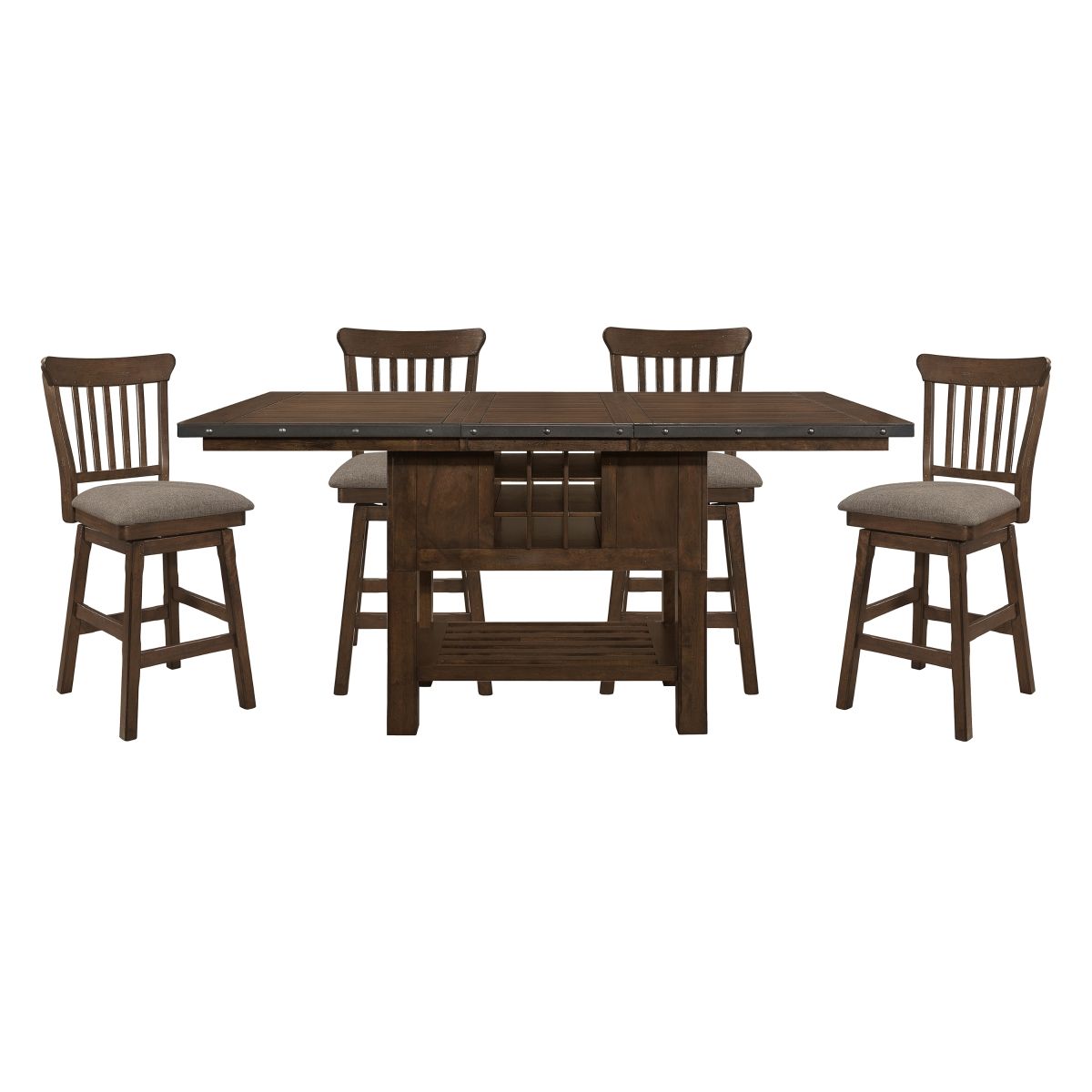 Schleiger - 5 Piece Dining Room Set (Table & 4 Side Chairs) - Dark Brown