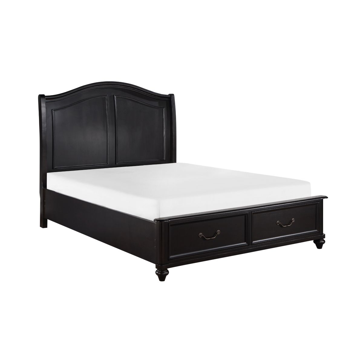 Herman - 4 Piece Set (Queen Bed, Nightstand, Dresser, Mirror) - Charcoal