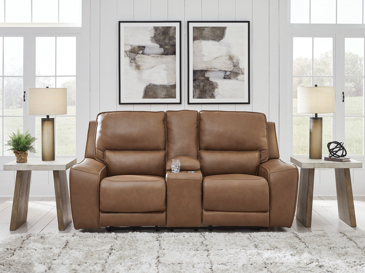 Silverbrooke - Power Reclining Loveseat / Console / Adjustable Headrest