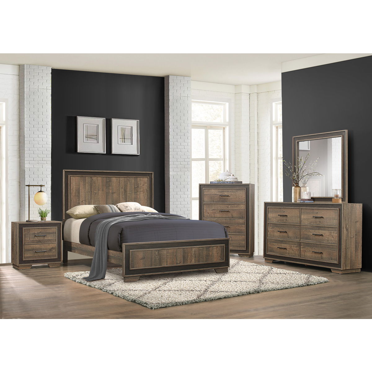 Ellendale - Nightstand - Brown / Gray