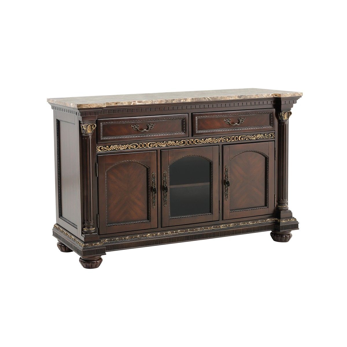 Russian Hill - Server With Faux Marble Top - Cherry