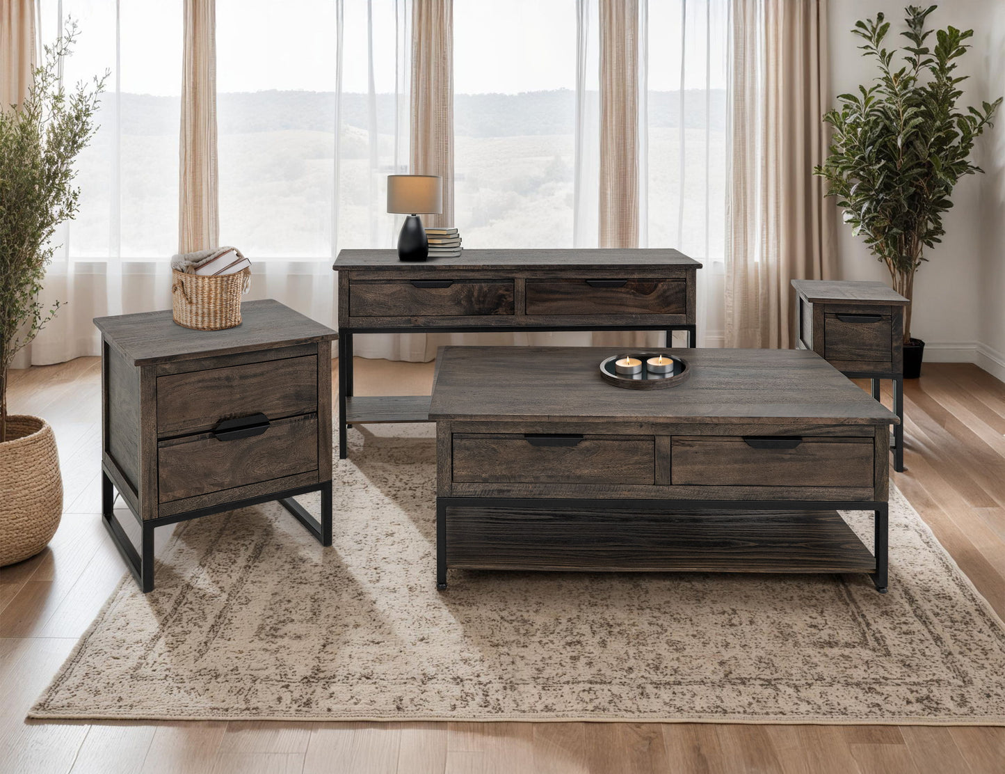 Mita - Sofa Table - Cedar Brown