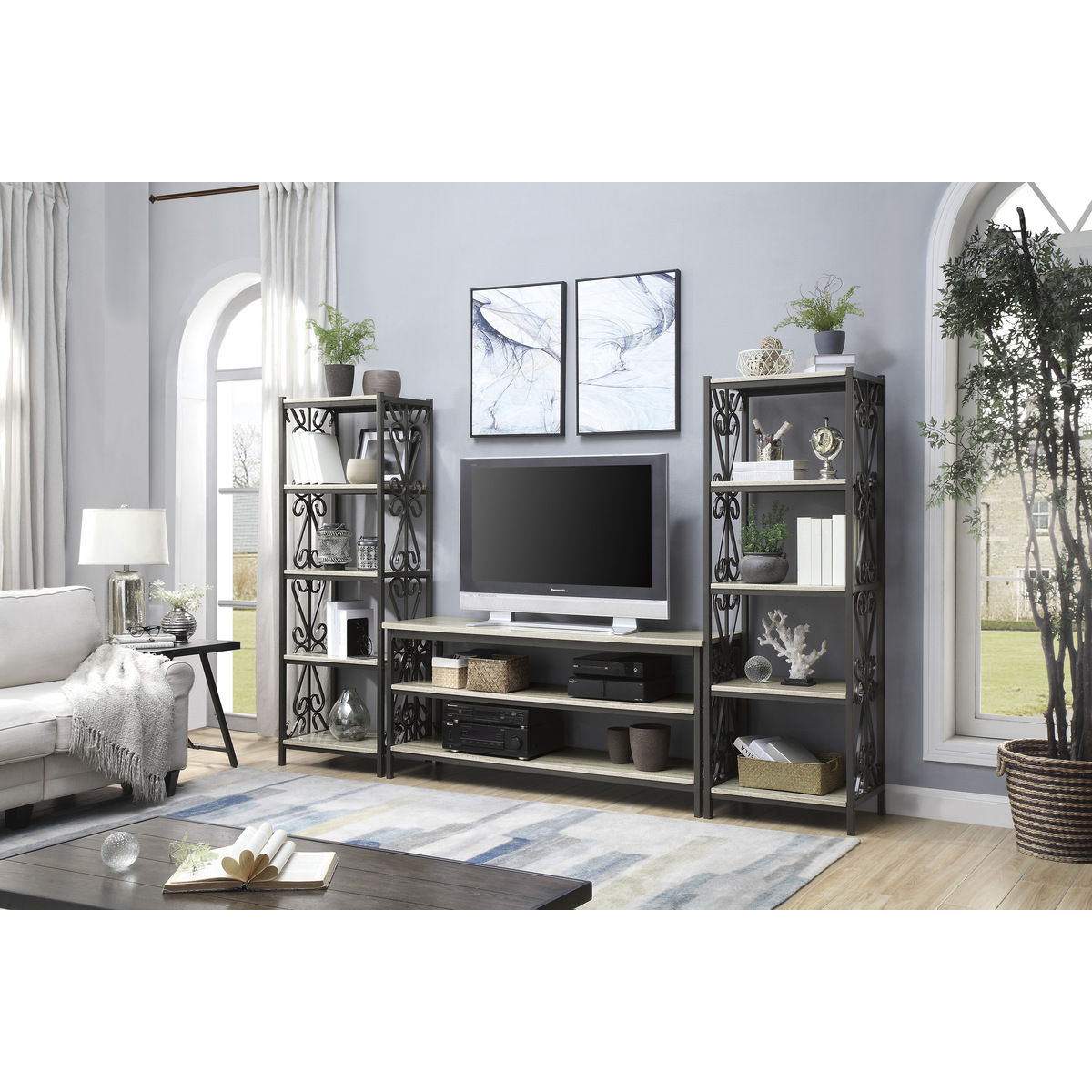 Fairhope - TV Stand/Sofa Table - Beige / Black