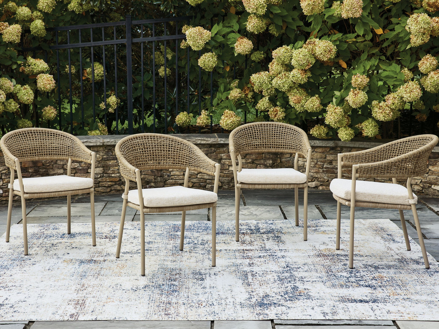 Ocean Park - Arm Chair With Cushion (Set of 4) - Beige