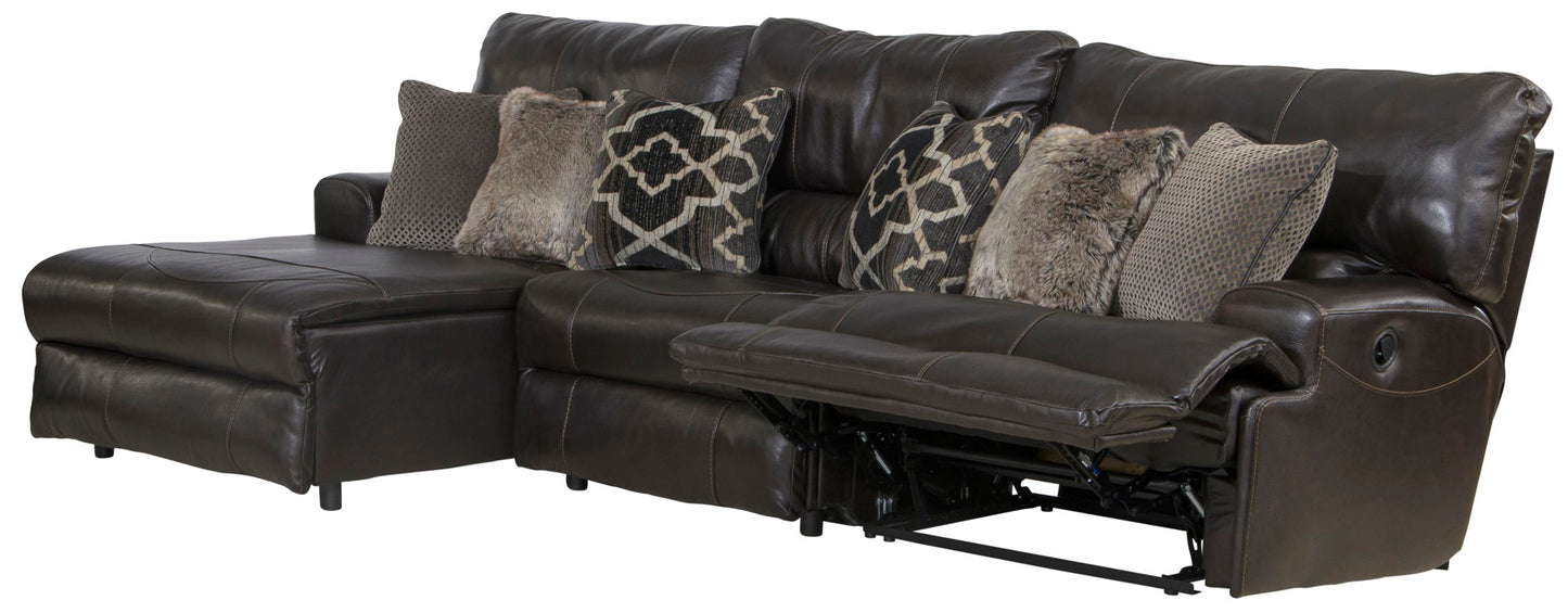 Como - Italian Leather Match Reclining Sectional