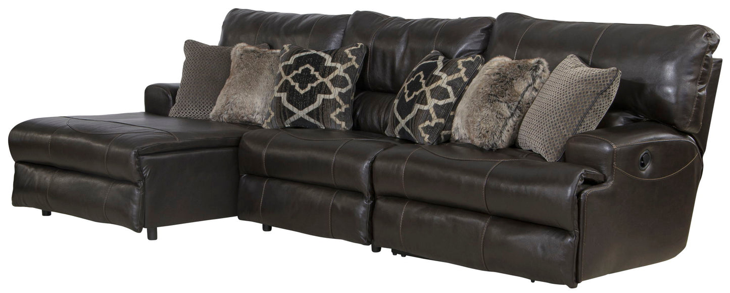 Como - Italian Leather Match Reclining Sectional