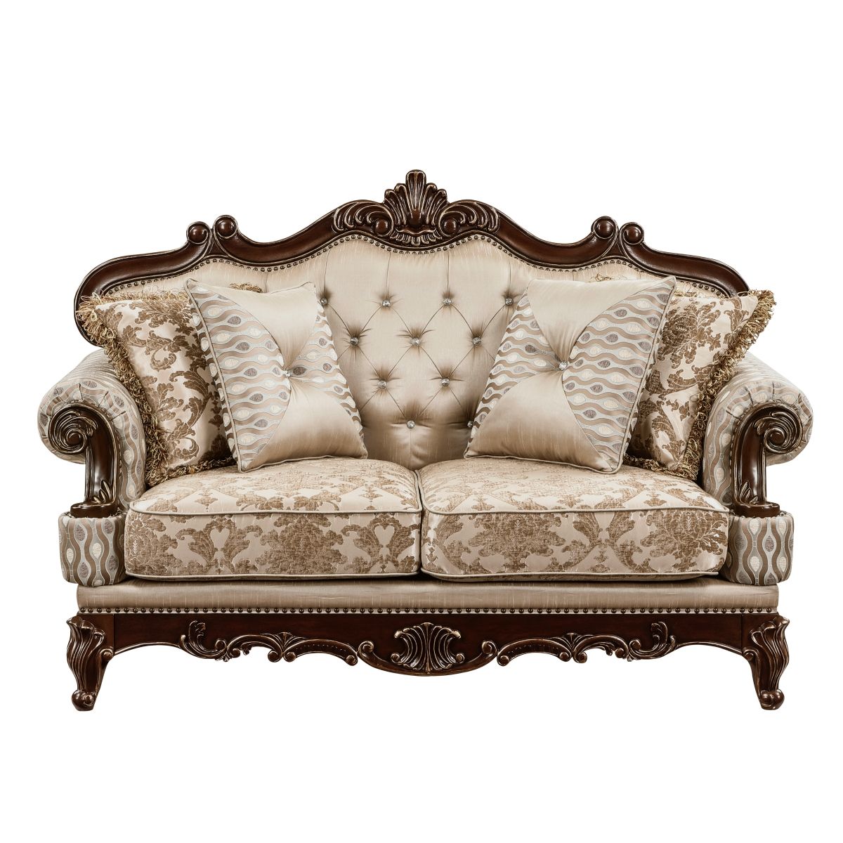 Balthasar - Loveseat - Cherry / Beige