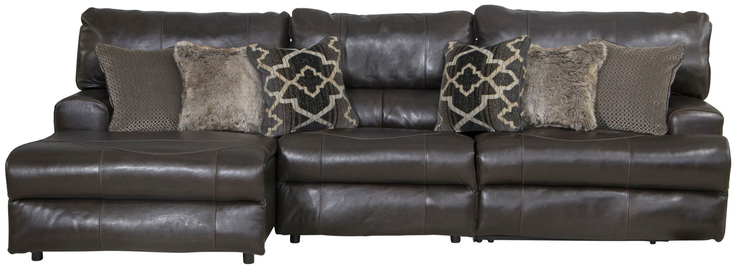 Como - Italian Leather Match Reclining Sectional