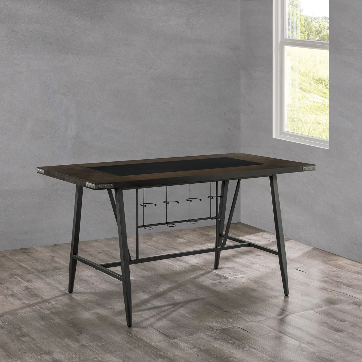 Appert - Counter Height Table With Glass Insert - Brown