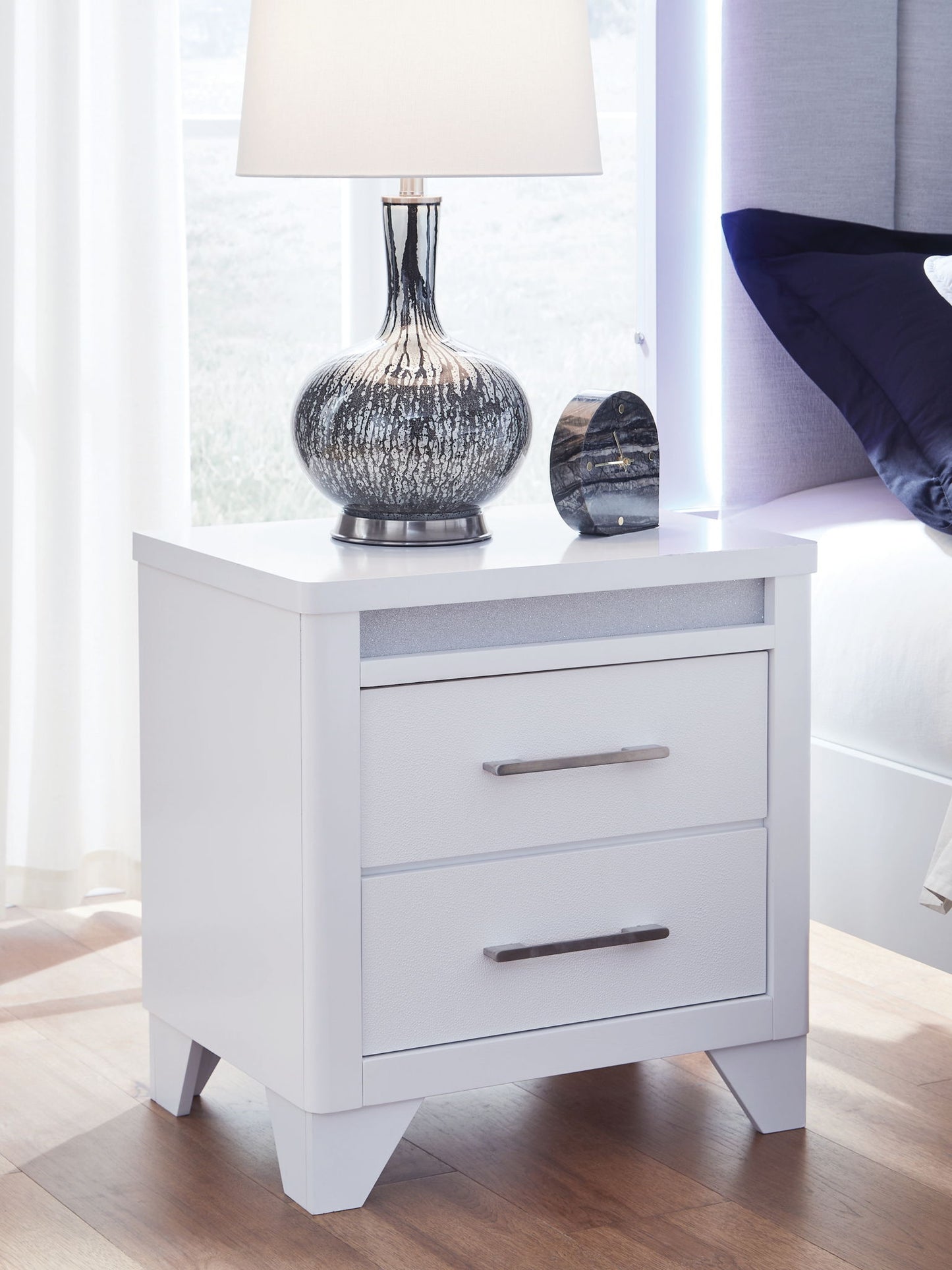 Frostlyn - Two Drawer Night Stand - White