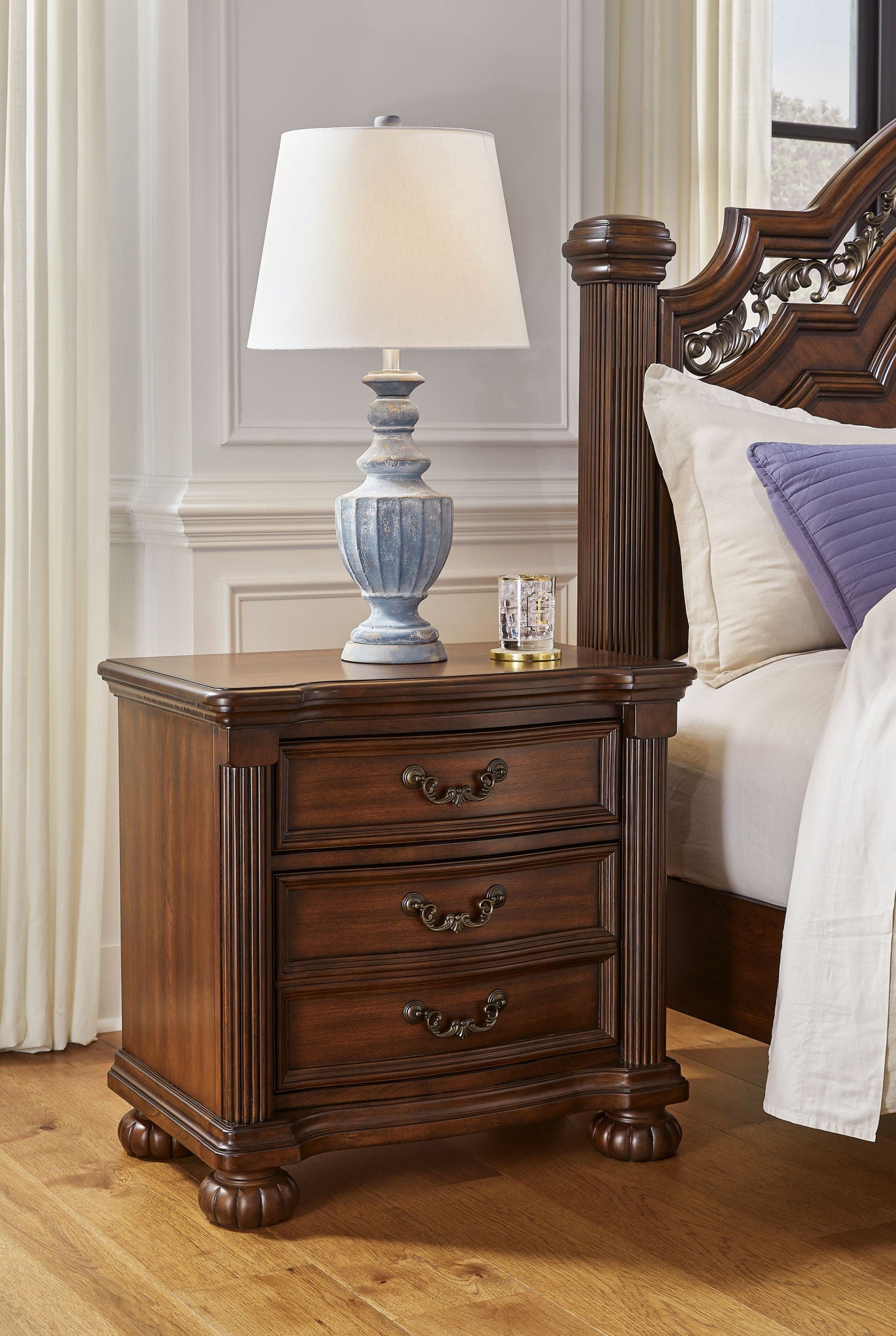 Lavinton - Three Drawer Night Stand - Brown