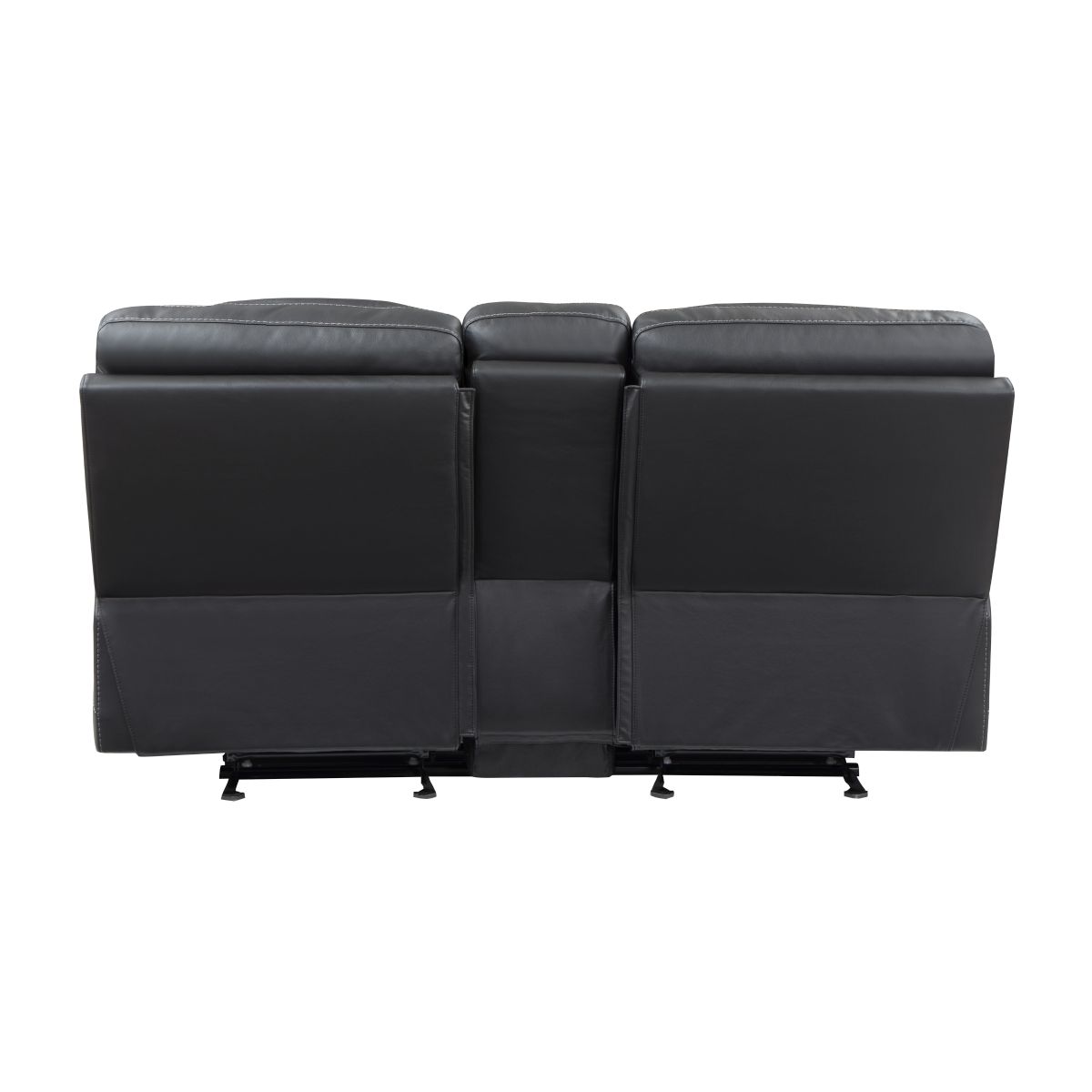 Fabian - Double Glider Reclining Loveseat With Center Console, Receptacles And USB Ports - 2-Tone Gray (Gray / Dark Gray)