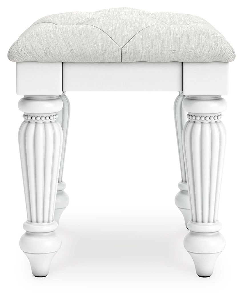 Maylilly - Vanity Upholstered Stool - White