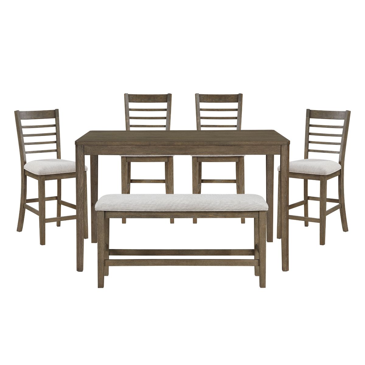 Emilia - 6 Piece Pack Counter Height Set - Brown
