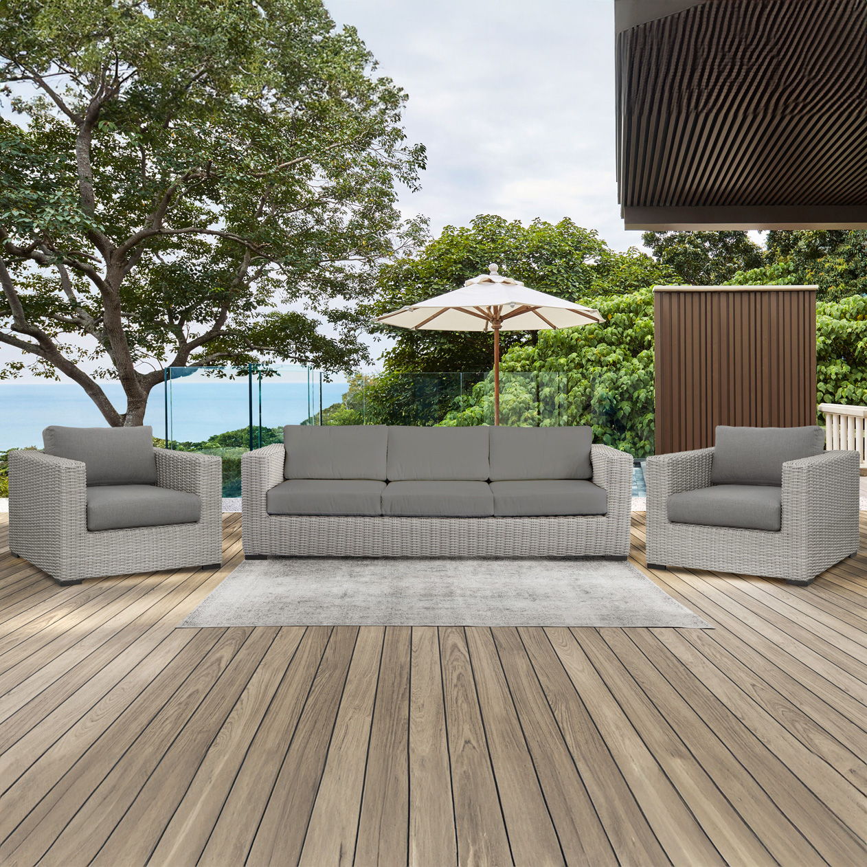 Blakley - 3 Piece Outdoor Set - Gray