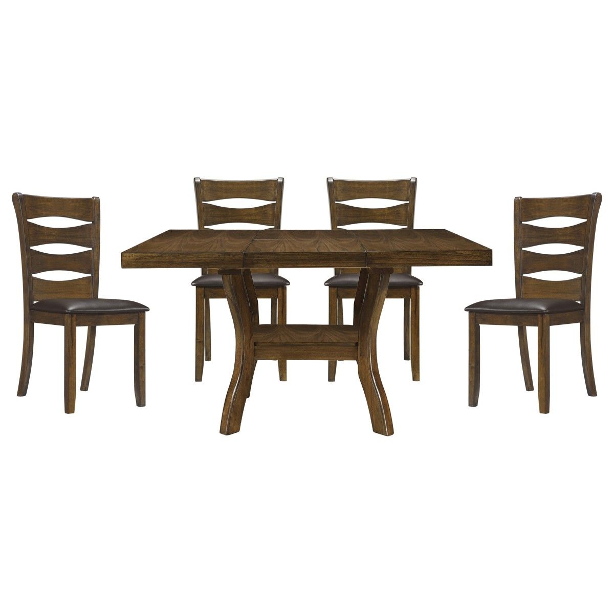 Darla - 5 Piece Dining Room Set (Table & 4 Side Chairs) - Brown
