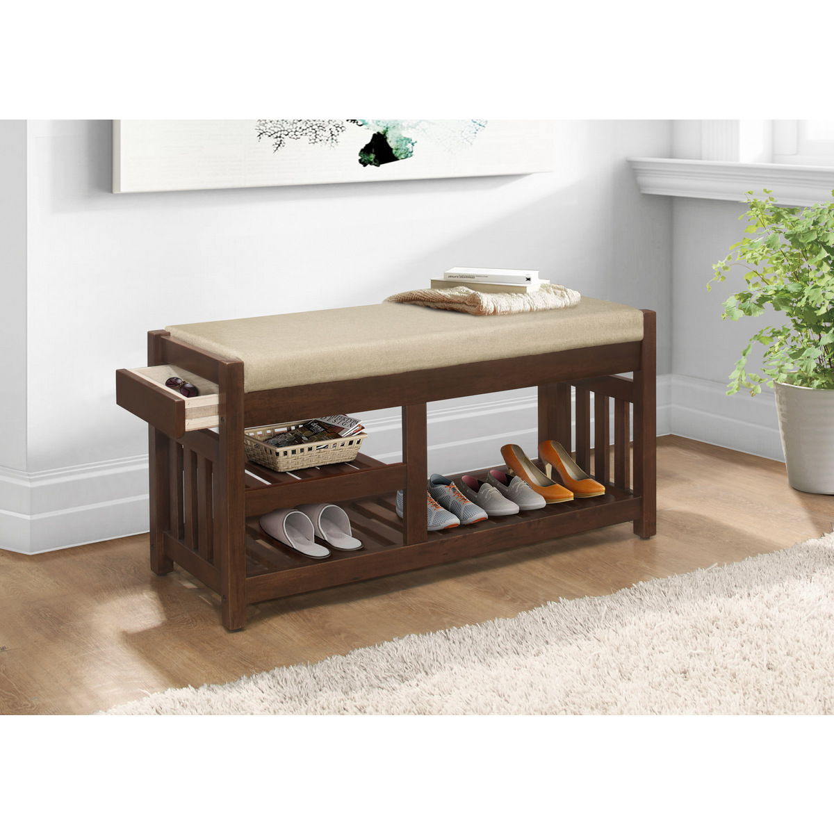 Talmadge - Bench - Beige / Brown