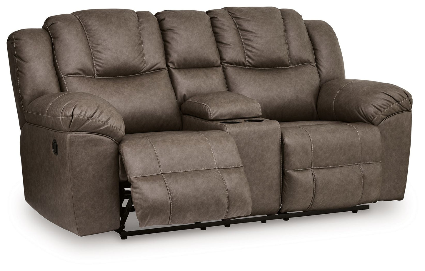 Knoxlee - Double Reclining Loveseat With Console - Driftwood