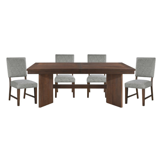 Franco - 5 Piece Dining Room Set (Table & 4 Side Chairs) - Walnut / Gray