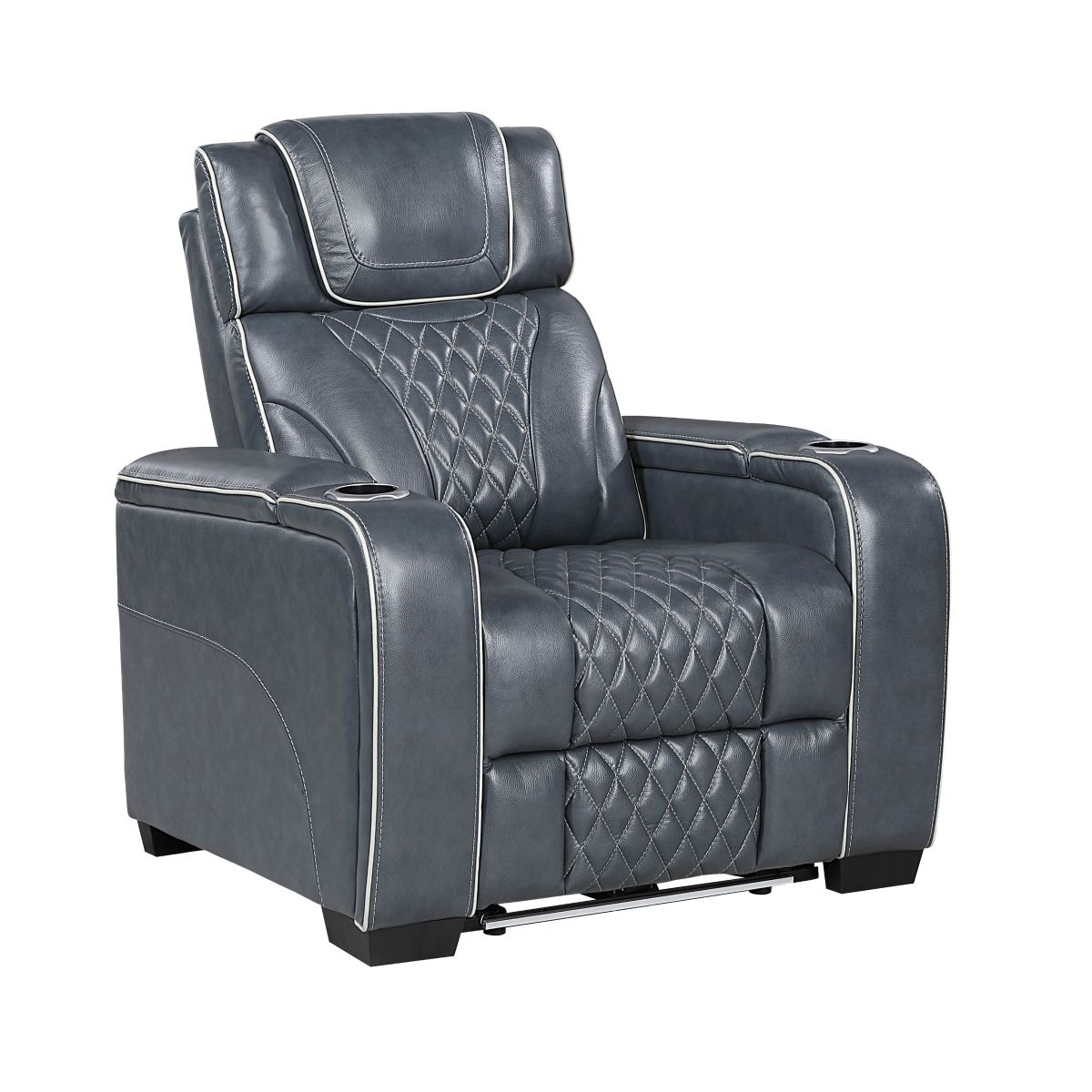 Apex - Power Reclining Chair With Power Headrest, Storage Arms With Cup Holders, Air Massage And Heat, LED Lighting And Charging Ports