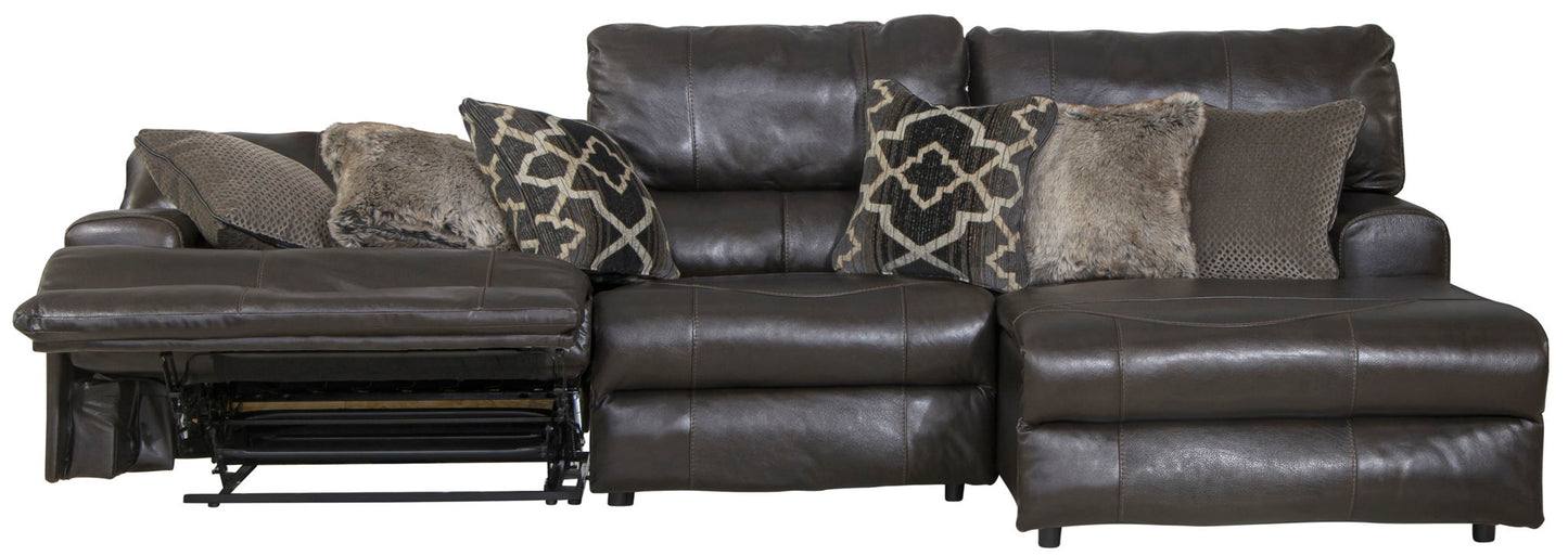Como - Italian Leather Match Reclining Sectional