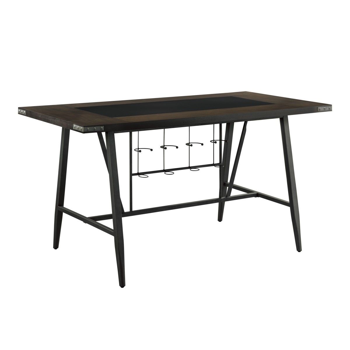 Appert - Counter Height Table With Glass Insert - Brown