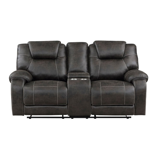 Gainesville - Double Reclining Loveseat With Center Console - Chocolate