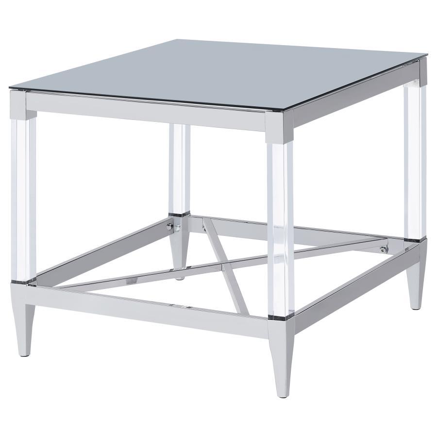 Lindley - Square Tempered Mirror Acrylic Table